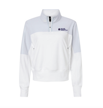 Load image into Gallery viewer, K-Stack Womens 1/4 Zip Fleece Pullover by adidas in White/Lt Blue