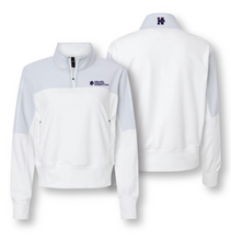 Load image into Gallery viewer, K-Stack Womens 1/4 Zip Fleece Pullover by adidas in White/Lt Blue
