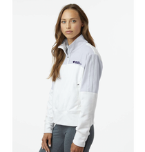 Load image into Gallery viewer, K-Stack Womens 1/4 Zip Fleece Pullover by adidas in White/Lt Blue