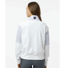 Load image into Gallery viewer, K-Stack Womens 1/4 Zip Fleece Pullover by adidas in White/Lt Blue