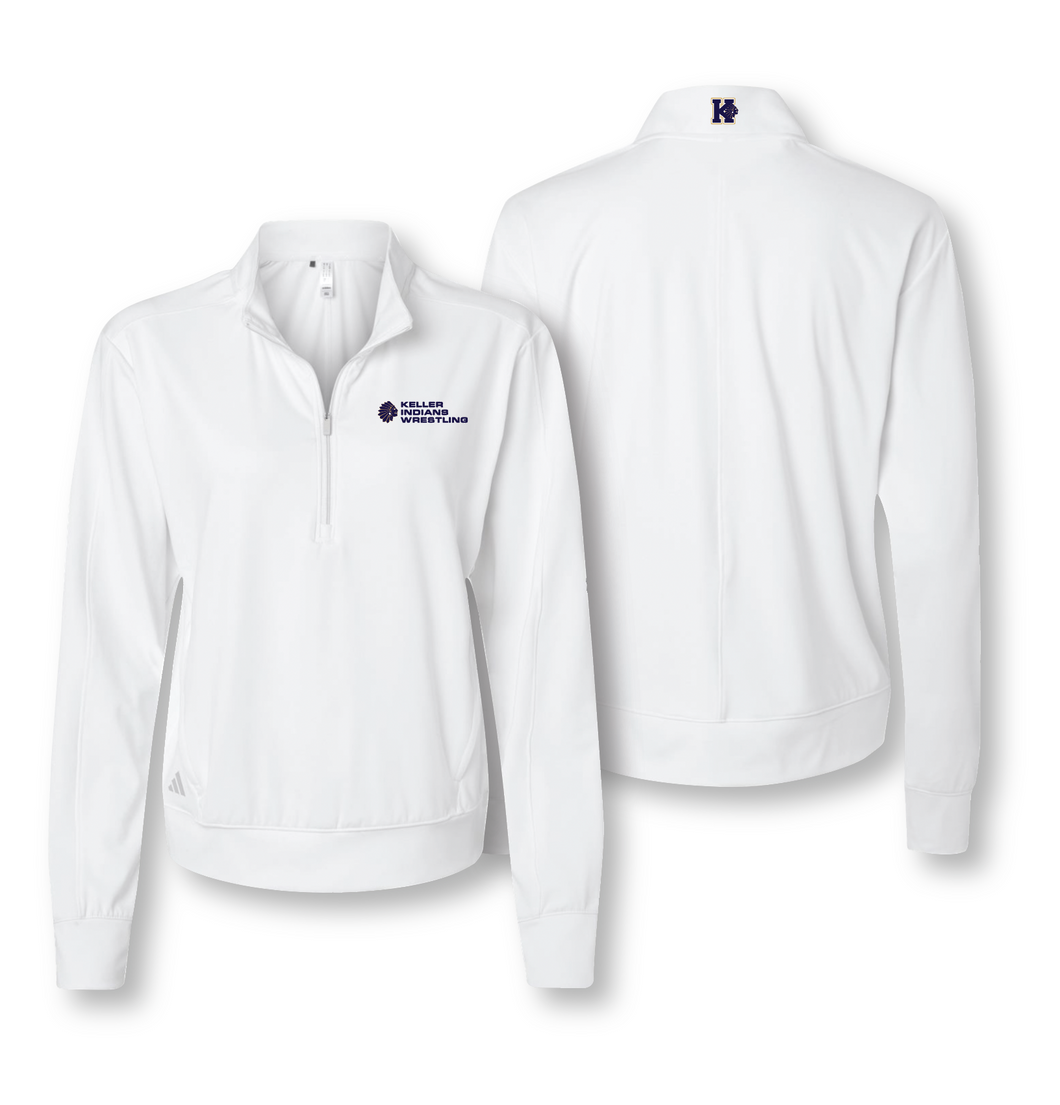 K-Stack Womens Lightweight DriFit 1/4 Zip by adidas in White