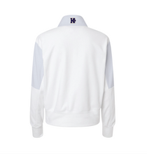 Load image into Gallery viewer, K-Stack Womens 1/4 Zip Fleece Pullover by adidas in White/Lt Blue
