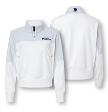 Load image into Gallery viewer, K-Stack Womens 1/4 Zip Fleece Pullover by adidas in White/Lt Blue
