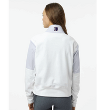 Load image into Gallery viewer, K-Stack Womens 1/4 Zip Fleece Pullover by adidas in White/Lt Blue
