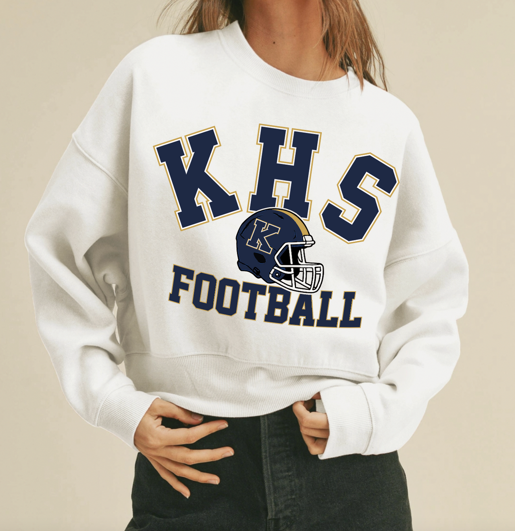 R U Ready Short Cropped Crew Sweatshirt in White