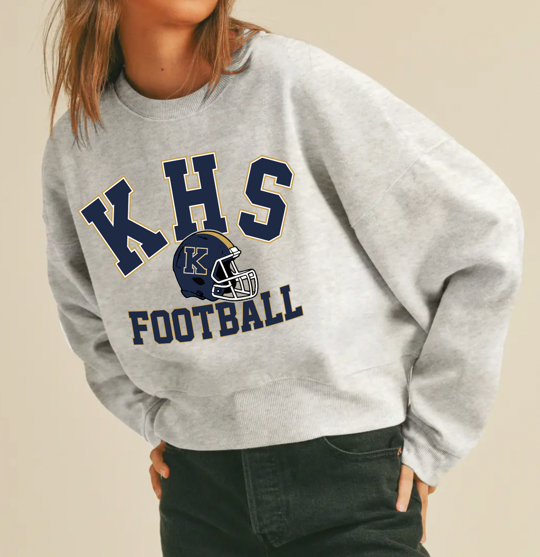R U Ready?s Short Cropped Crew Sweatshirt in Grey Htr