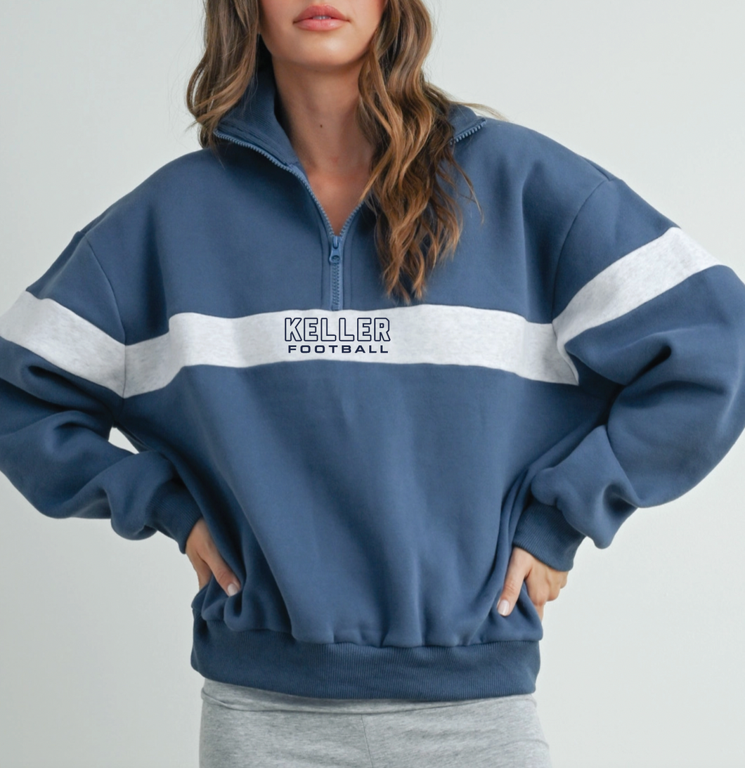 Hustle 1/2 Zip Pullover Sweatshirt in Navy / Grey