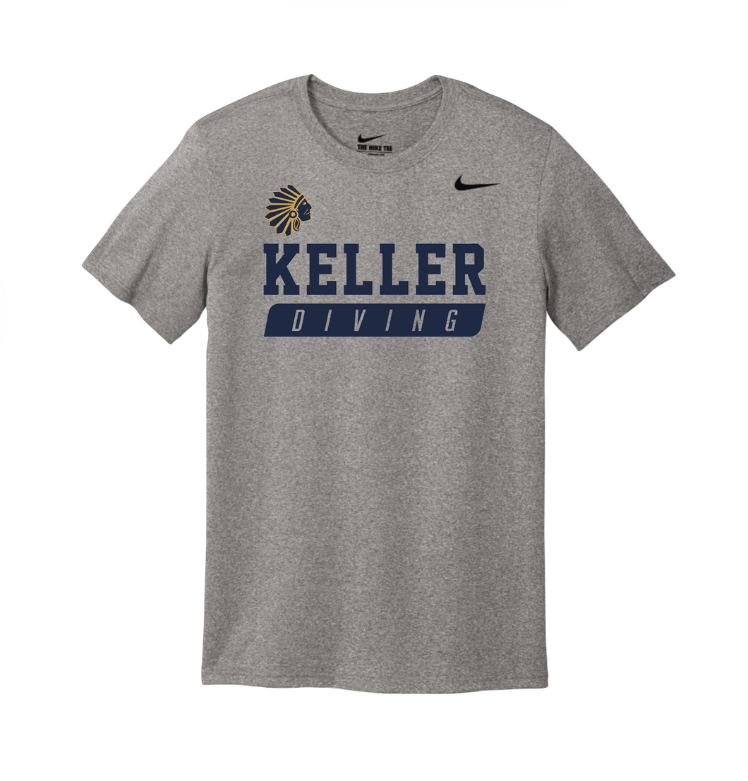 Free Dive SS Unisex DriFit Tee in Grey Htr by Nike