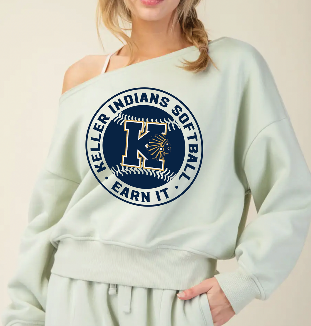 SB Unapologetic Off Shoulder Sweatshirt in Bone