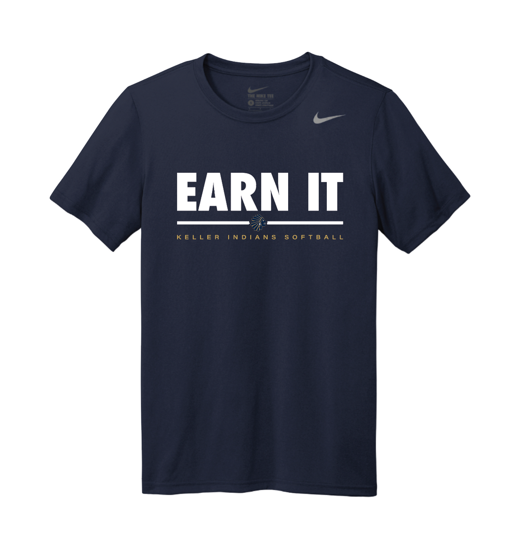 SB Just EARN IT SS Unisex DriFit Tee in Navy by Nike