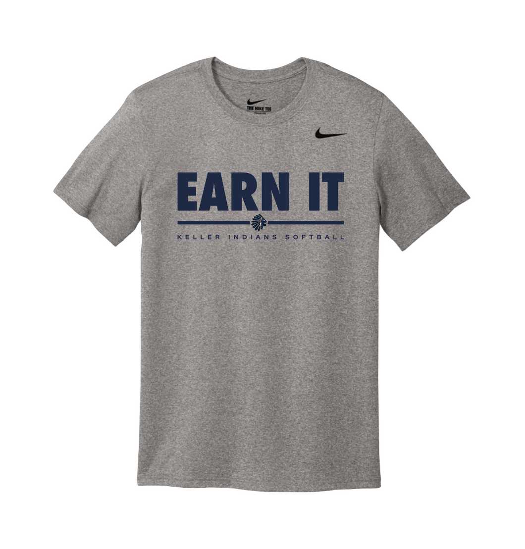 SB Just EARN IT SS Unisex DriFit Tee in Grey Htr by Nike
