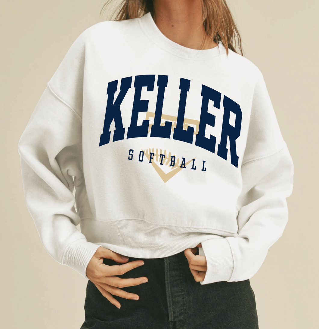 SB Clutch Short Cropped Crew Sweatshirt in White