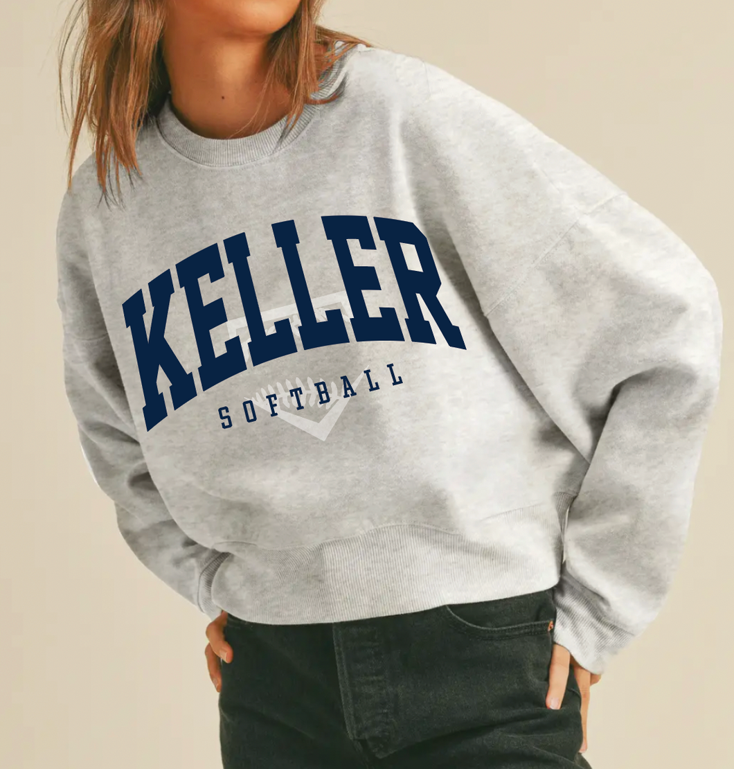 SB Clutch Short Cropped Crew Sweatshirt in Lt. Grey Htr